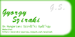 gyorgy sziraki business card